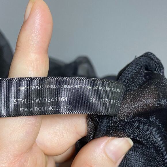 Widow Womens Sheer Mesh Midi Skirt Size M Goth Grunge Vampy Witchy Shadow Kiss - Picture 7 of 10